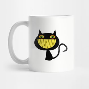 Vintage Halloween Smiling Black Cat Mug